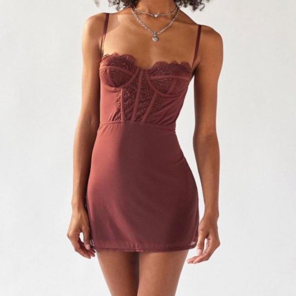 New Urban Outfitters Brown Corset Dress Medium